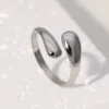 Retro Water Drop Ring For Women Stainless Steel Statement for Everyday - Image 5