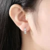 Sterling Silver Needle Earrings for Women's Wedding Fashion High Quality Jewelry Crystal Zircon Flower Cute Stud - Image 5