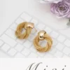 Vintage Metallic Twisted weaving Round Circle Dangle Earrings 2025 New Fashion Wedding Party Drop Earrings - Image 5