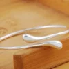 Sterling Silver Bracelets for Women fine Water droplets bangles lady Fashion Wedding Party Christmas Gift Jewelry - Image 5