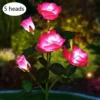 5 Heads Solar Lights Outdoor Decorative Solar Garden Lights Rose Flower Lawn Lamp for Yard Patio Garden Decor - Image 8