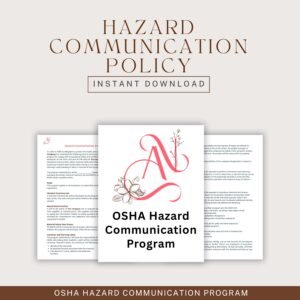 Hazard Communication Policy - OSHA Hazard Communication Program (HCS) Workplace Safety and Chemical Safety Compliance Template PDF