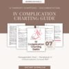 IV Complication Charting Guide - IV Therapy Symptoms, Documentation & Management Chart, Peripheral IV Complications Clinical