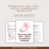 Pharmacy SDS SOP – OSHA Compliance Template, Safety Data Sheet Procedure, Hazard Communication SOPs, Staff Training Policy