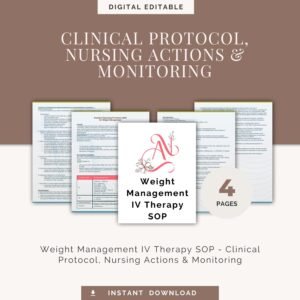 Weight Management IV Therapy SOP - Clinical Protocol, Nursing Actions and Monitoring - Medical Reference PDF