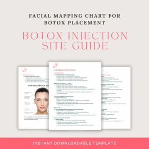 Botox Injection Site Guide – Facial Mapping Chart for Aesthetic Treatments | Injection Points, Dosages & Muscles | Clinical Reference PDF